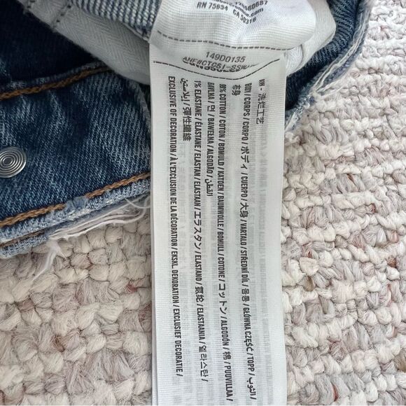 ABERCROMBIE & FITCH The Mom Shorts Womens Sz 27 Blue Denim High Rise - Picture 8 of 8